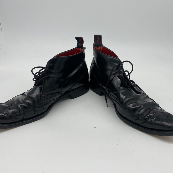 Jeffrey West Handmade in England Black Brogue Boots - Picture 6 of 8